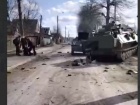 Видео уничтоженной колонны в Буче