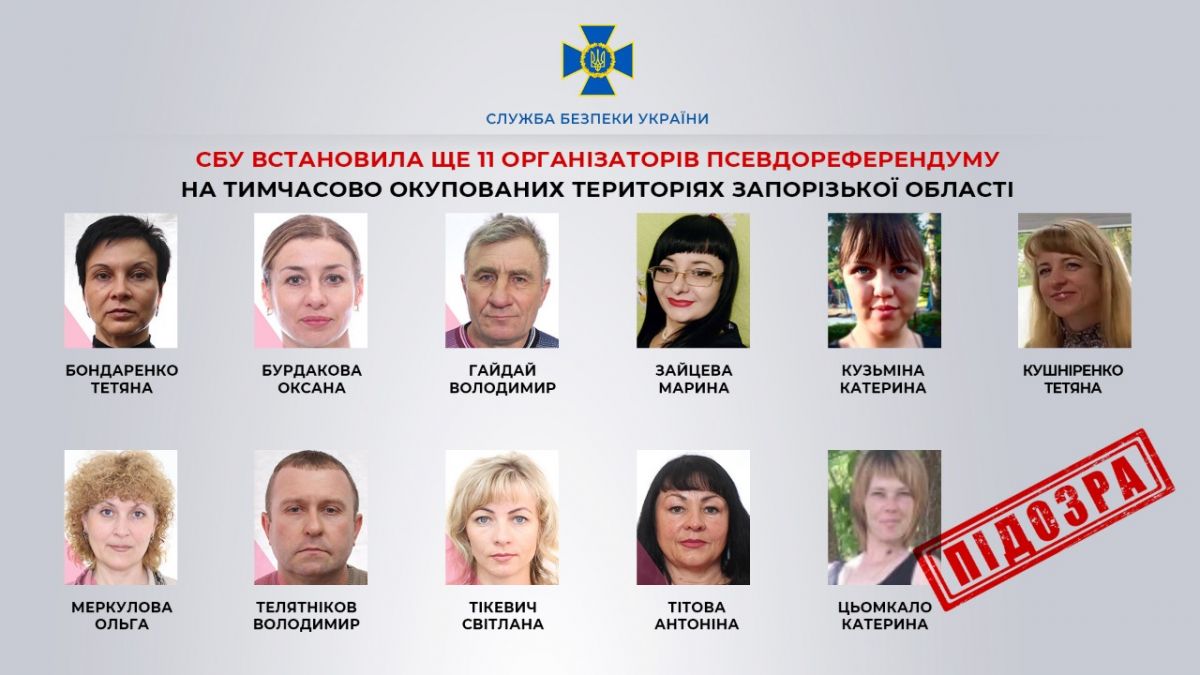 Сообщено подозрение еще 11 организаторам псевдореферендума на Запорожье - фото