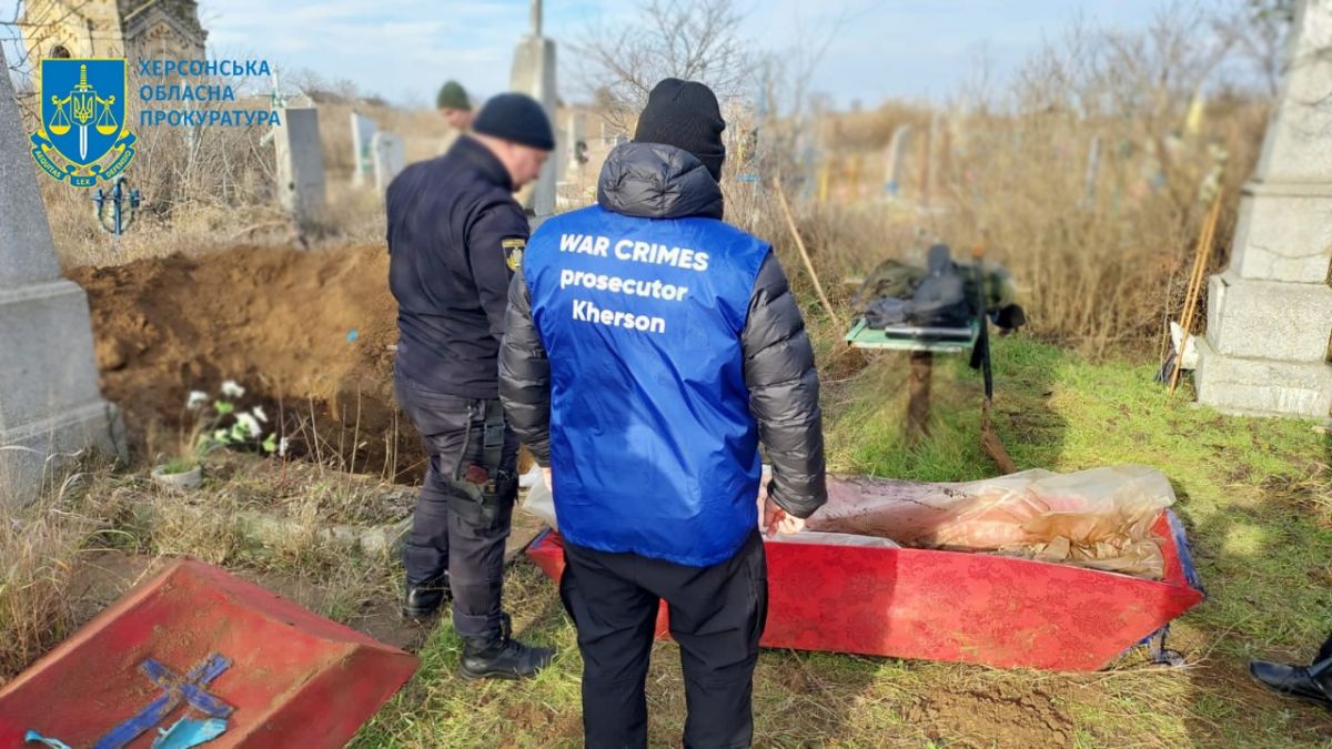 На Херсонщине эксгумирован еще один гражданский, расстрелянный росянами - фото