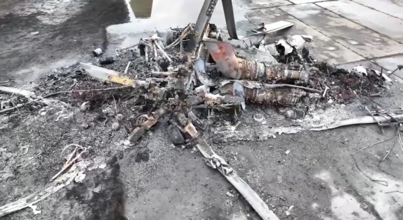 В т.н. Приднестровье беспилотником уничтожен военный вертолет - фото
