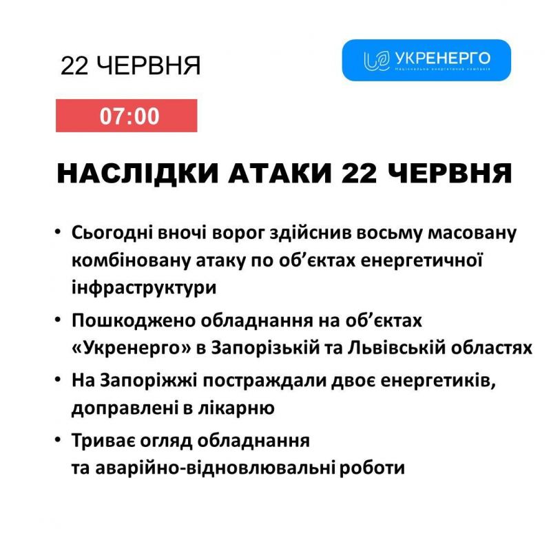 В результате ночной атаки повреждены энергообъекты в двух областях - фото