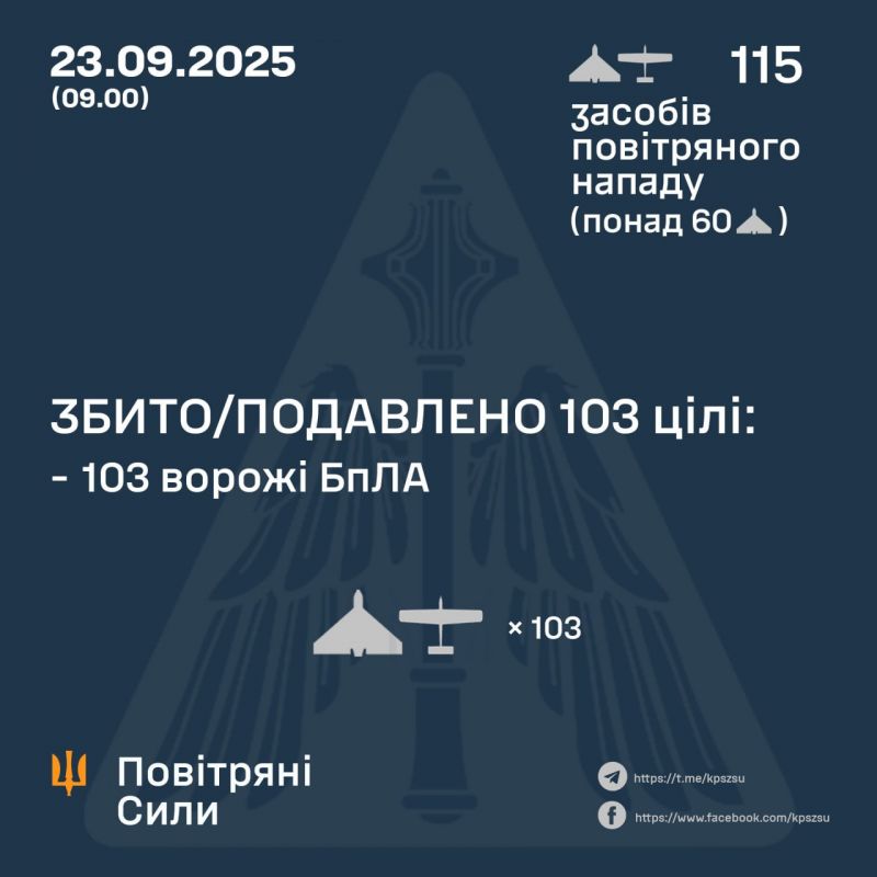 Ночью рашисты атаковали 3 баллистическими ракетами и 115 БПЛА - фото