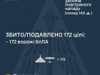 Ночью сбито/подавлено 172 вражеских БпЛА. Также враг ударил ракетой